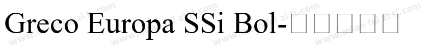 Greco Europa SSi Bol字体转换